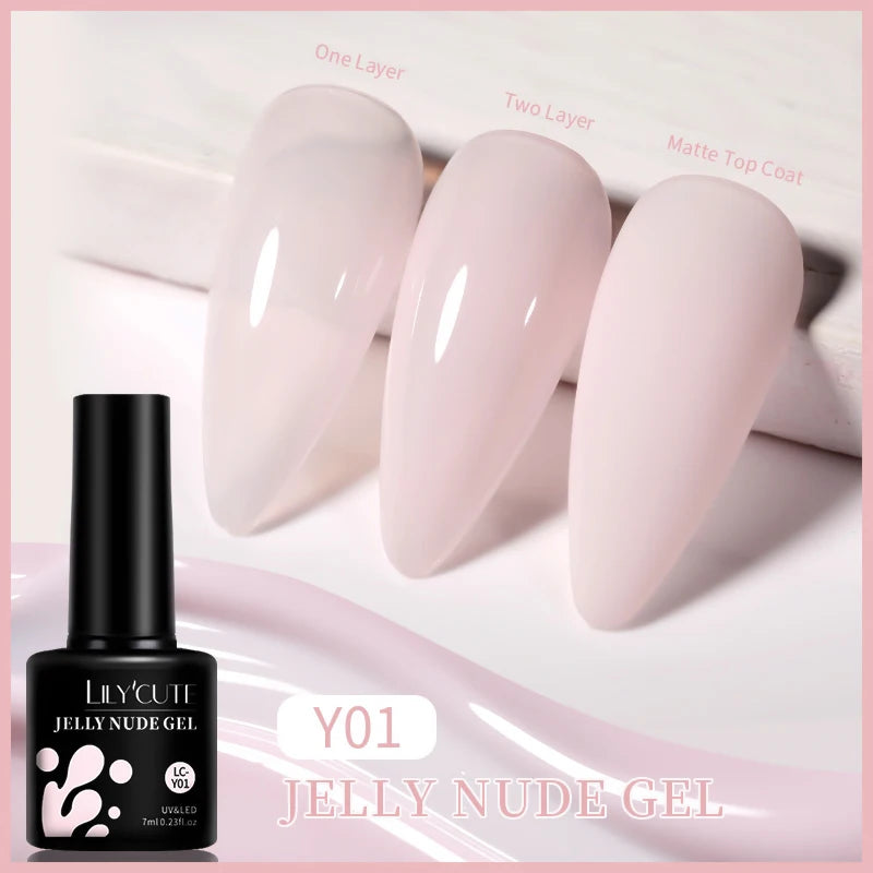 LILYCUTE 7ml UV LED Gel Nail Polish with 129 Color Options