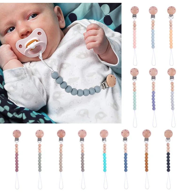 Silicone Bead Pacifier Clip Anti-Drop Chain