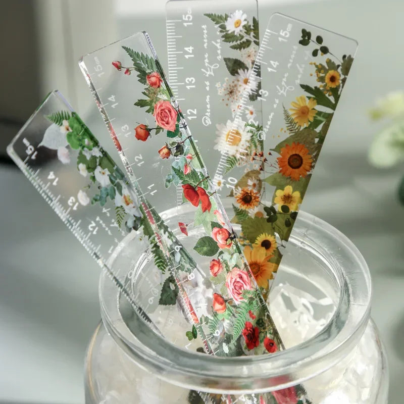 15cm Daisy Rose Ruler - Flower Measuring Drawing Tool