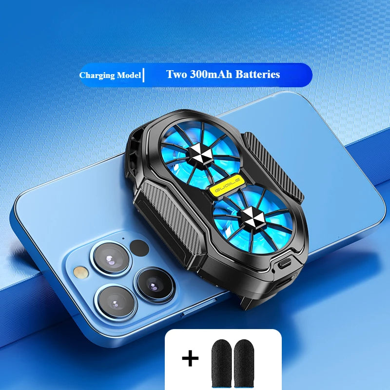 FS01 Dual-Fan Mobile Phone Cooler with USB Back Clip Radiator