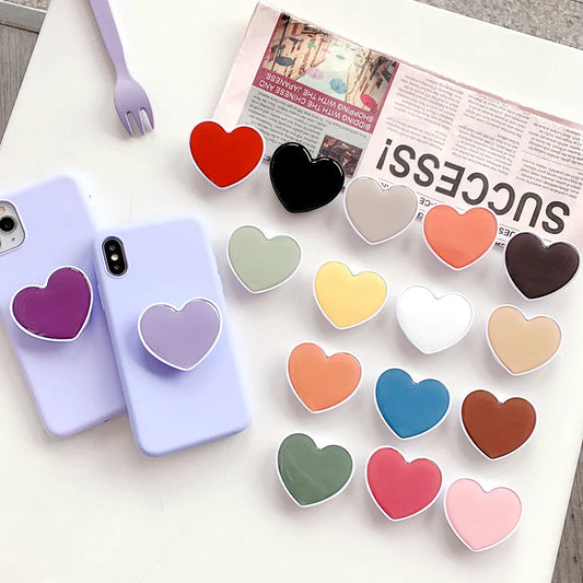 Heart-Shaped Universal Phone Socket Grip Stand for iPhone & Samsung