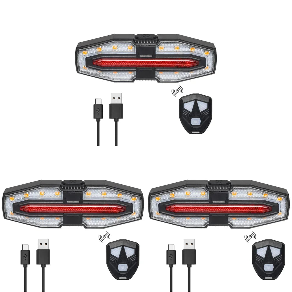Rechargeable Bike Tail Light with Turn Signals & Wireless Remote