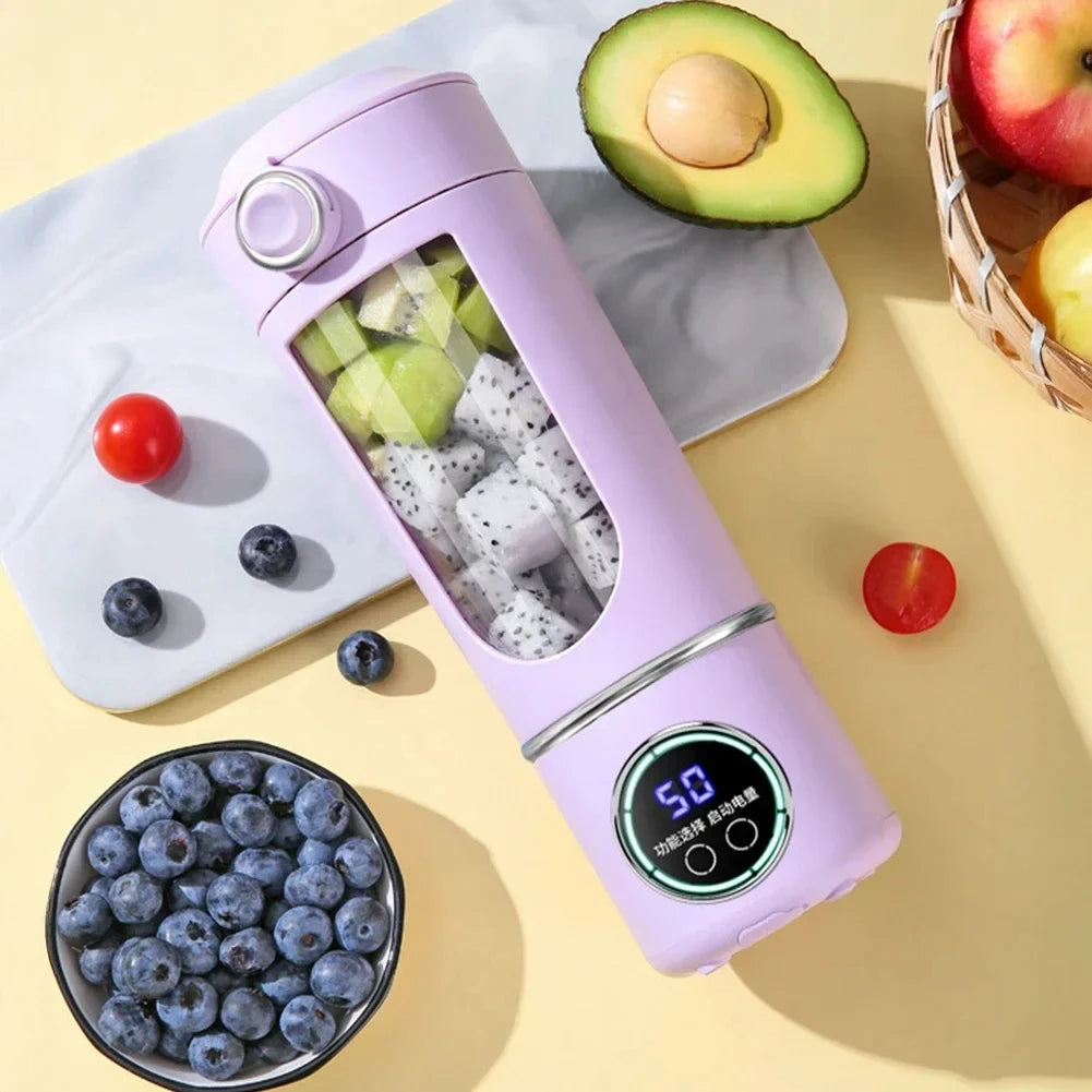 700ml Stainless Steel Portable Blender - 12-Blade USB Smoothie Maker