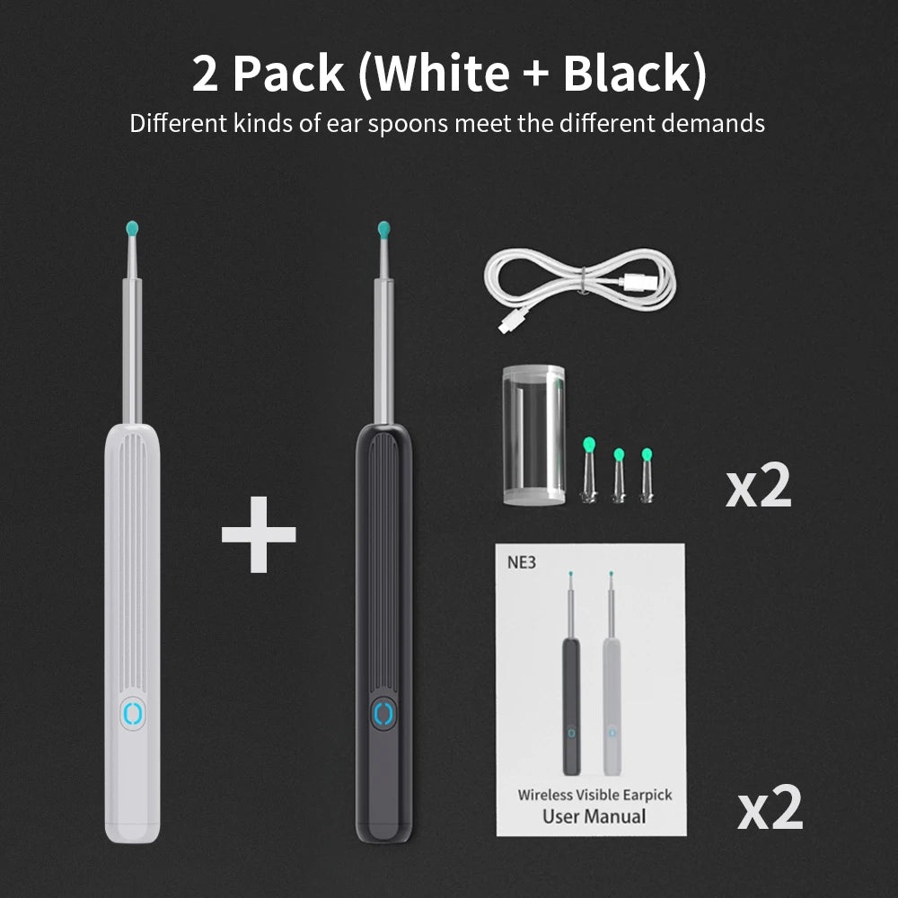 NE3 Wireless Ear Cleaner Camera - LED Otoscope Cleaning Kit
