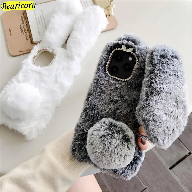 Furry Rabbit Plush iPhone Case