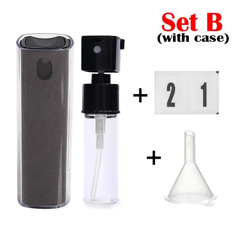2-in-1 Microfiber Screen Cleaner Spray Bottle for Phones & Glasses