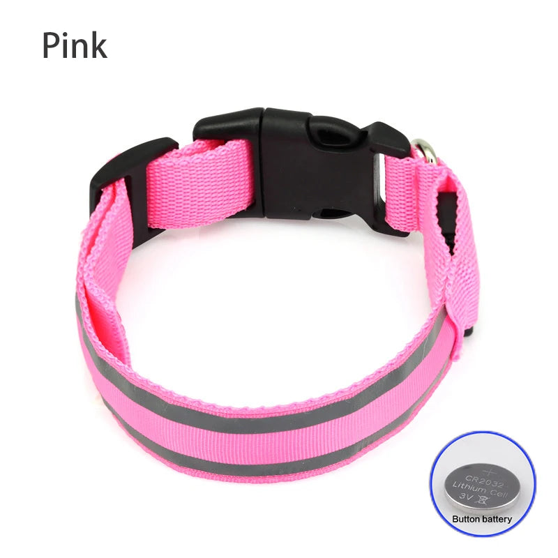 Rechargeable LED Reflective Dog Collar Light for Night Safety