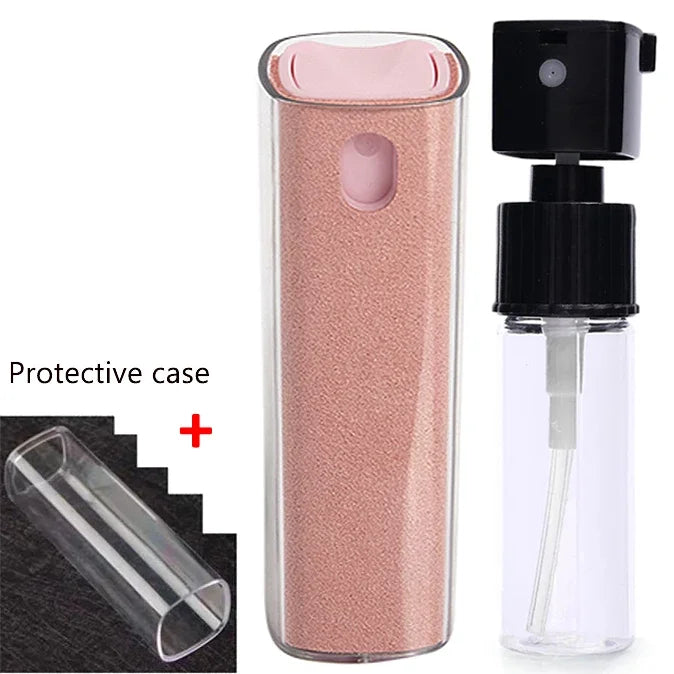 2-in-1 Microfiber Screen Cleaner Spray Bottle for Phones & Glasses