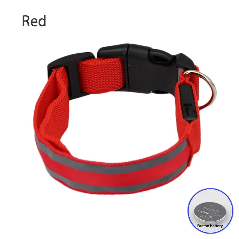 Rechargeable LED Reflective Dog Collar Light for Night Safety
