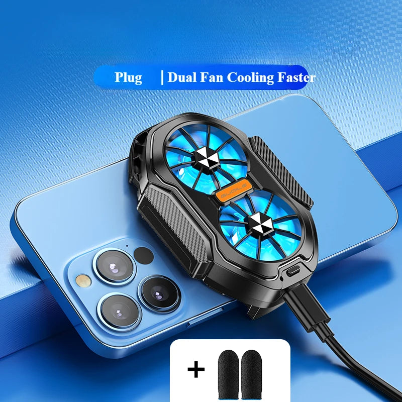 FS01 Dual-Fan Mobile Phone Cooler with USB Back Clip Radiator