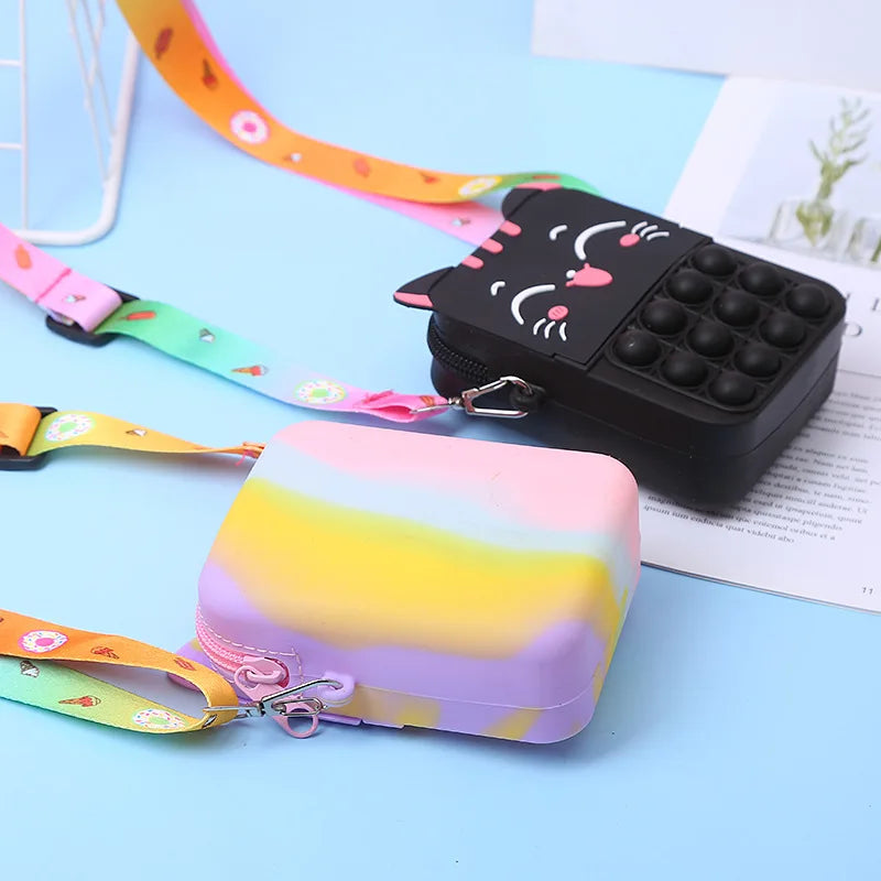Unicorn Push Bubble Crossbody Bag - Fidget Coin Purse
