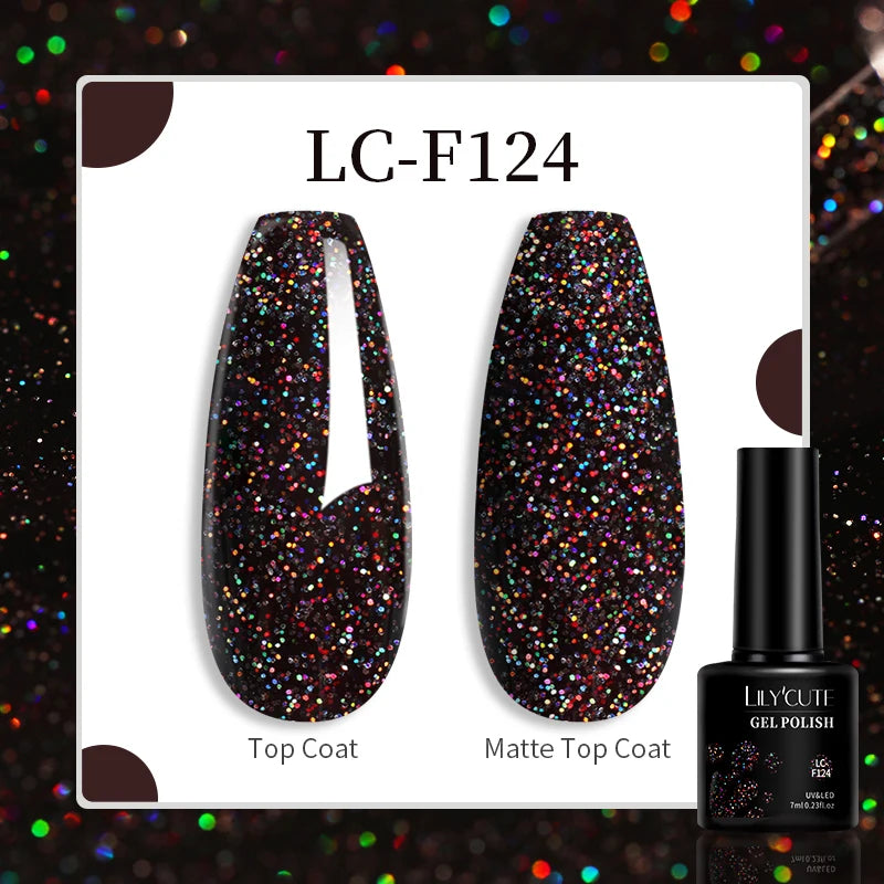 LILYCUTE 7ml UV LED Gel Nail Polish with 129 Color Options