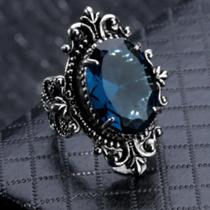 Champagne Crystal Square Statement Ring with 18K Gold Plating