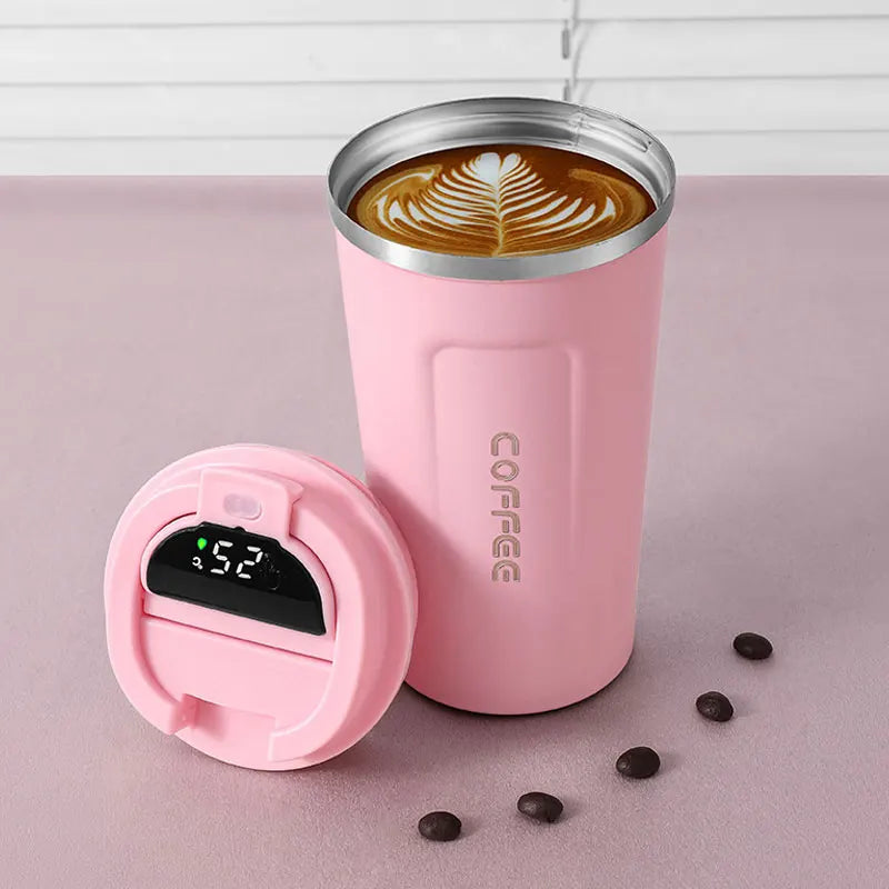 Smart Stainless Steel Travel Tumbler with Temperature Display and Vacuum Insulation