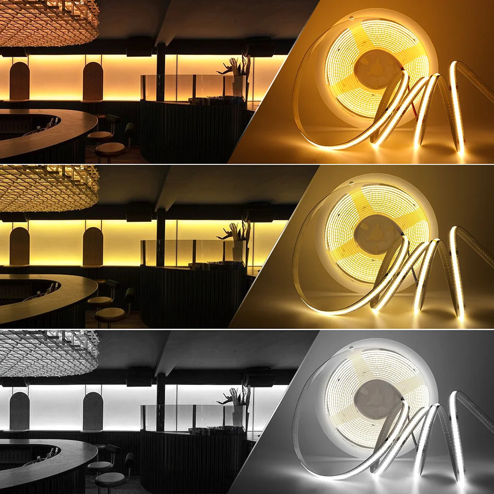 USB COB Cabinet Strip Light 320 LEDs/m 5V Flexible Ribbon