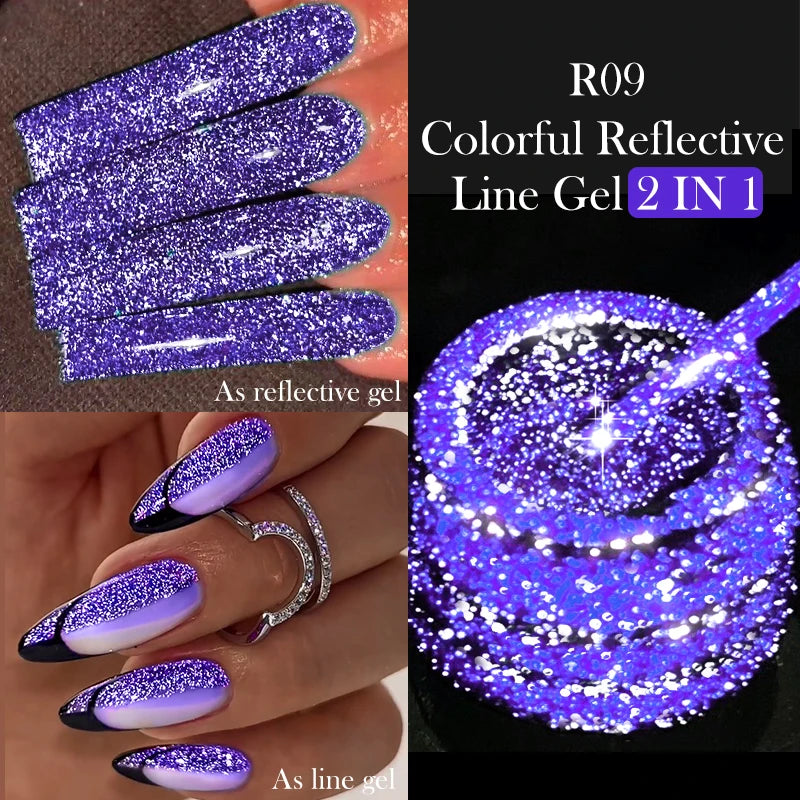 LILYCUTE 5ml Reflective Glitter Nail Liner Gel - Sparkle Art Polish