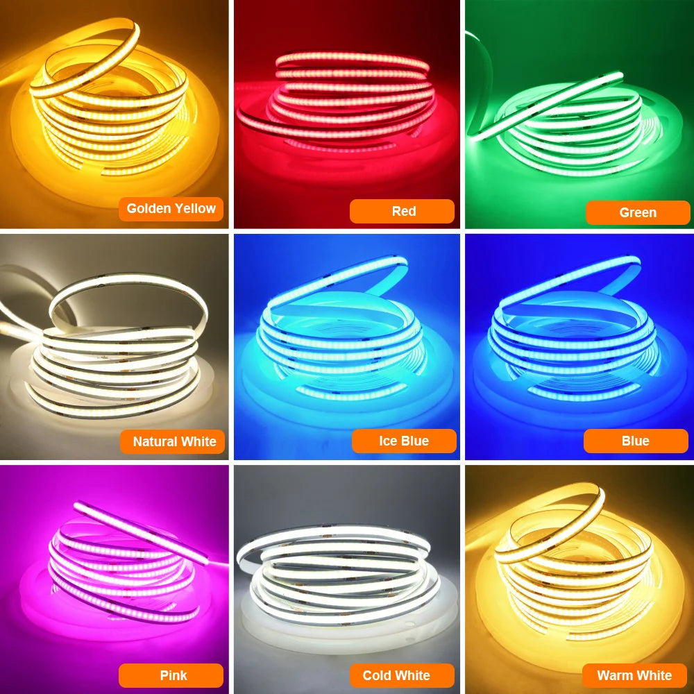 USB COB Cabinet Strip Light 320 LEDs/m 5V Flexible Ribbon