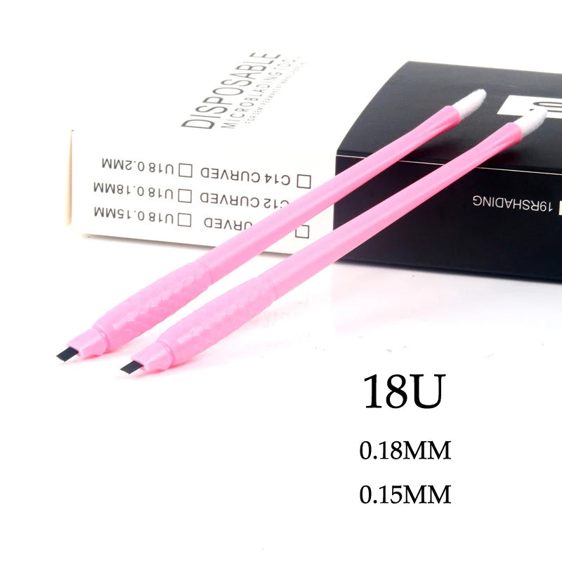 10-Piece Disposable Microblading Eyebrow Pen Set with 18U Blade