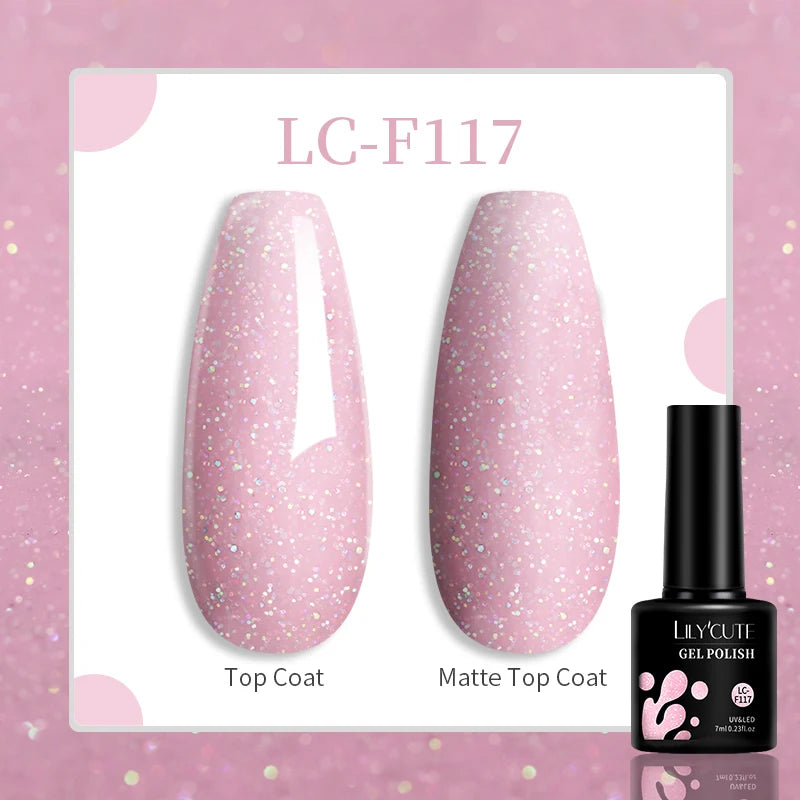 LILYCUTE 7ml UV LED Gel Nail Polish with 129 Color Options
