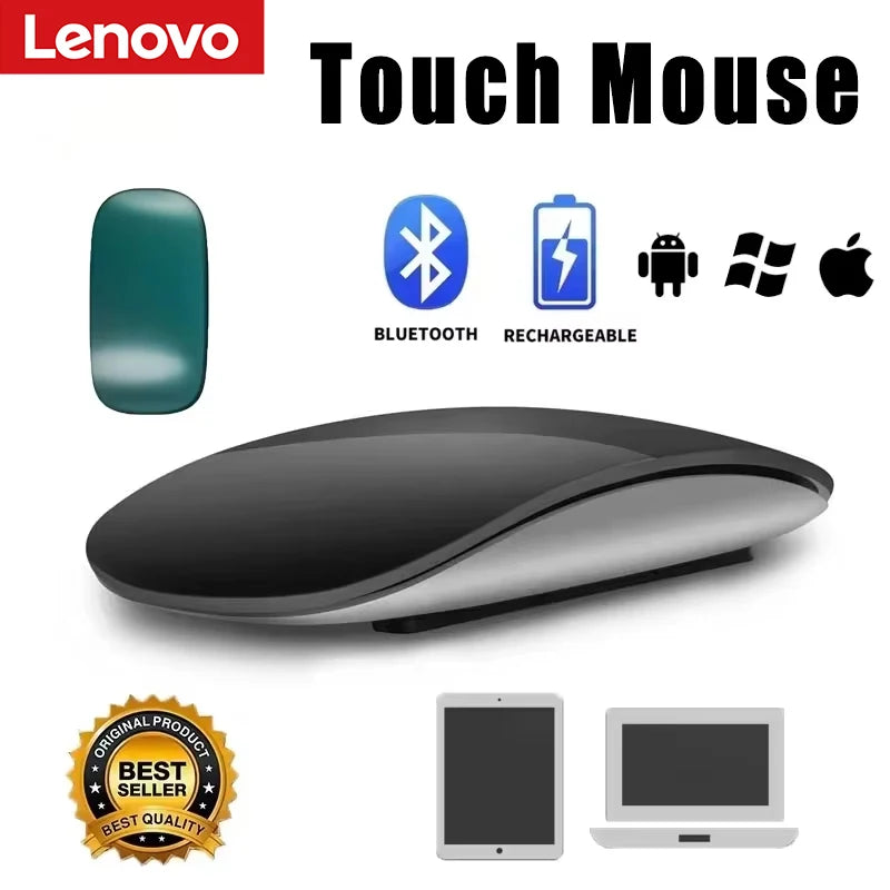 Lenovo Rechargeable Bluetooth 5.0 Silent Wireless Mouse for Laptop and iPad