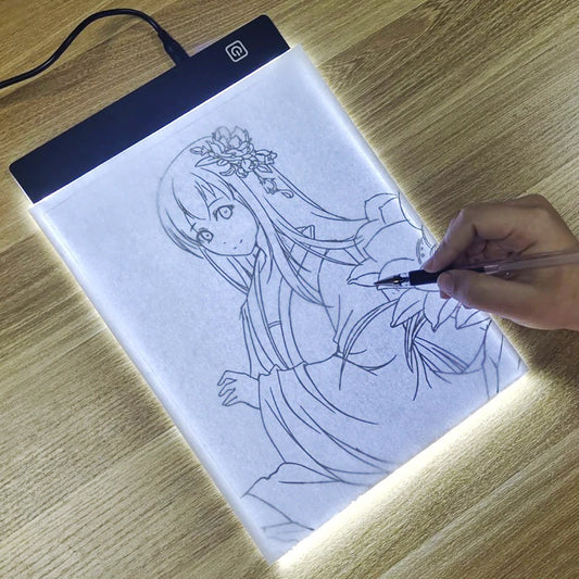 A4 LED Drawing Copy Pad - 3-Level Dimmable Light Board