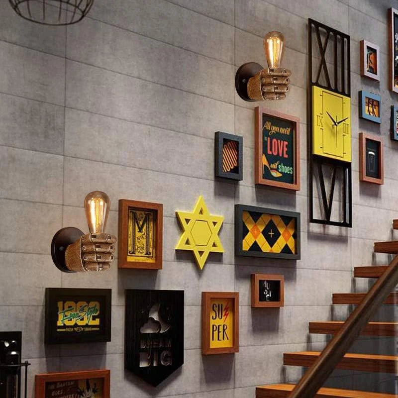 Retro Resin Fist Wall Sconce for Indoor Decor