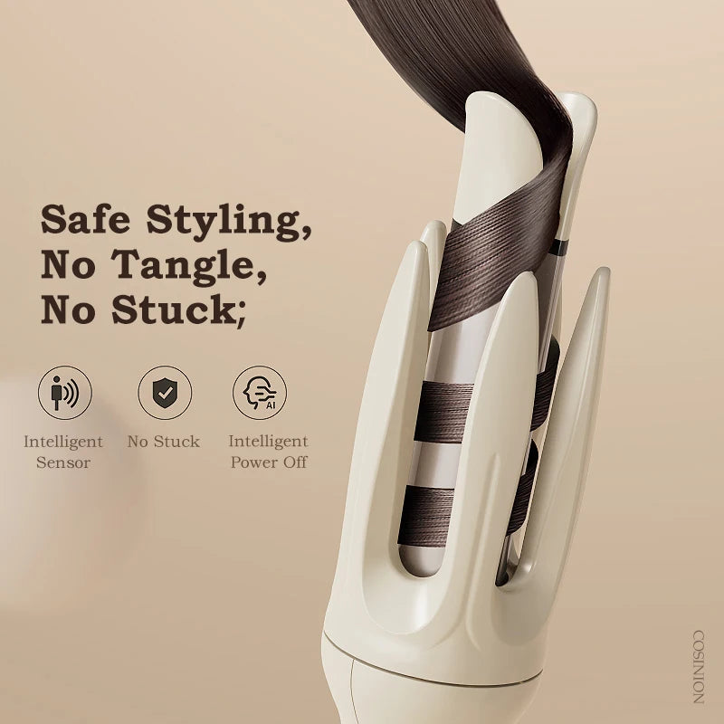 Automatic 28mm Ceramic Ionic Hair Curler - Anti-Tangle Rotating Styler