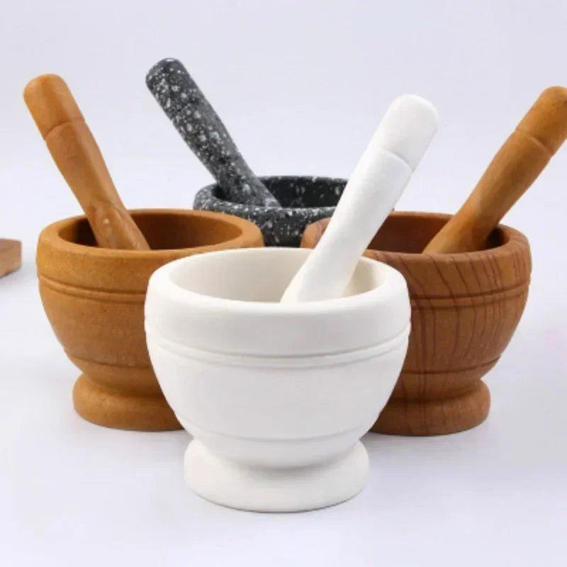 Resin Mortar and Pestle Bowl for Garlic, Herbs and Spice Grinding