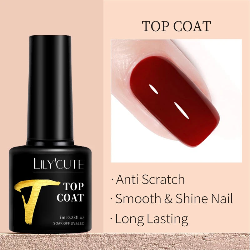 LILYCUTE 7ml UV LED Gel Nail Polish with 129 Color Options