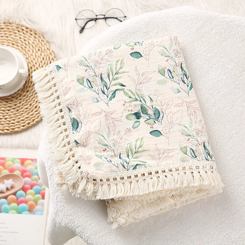 Cute Bear Cotton Muslin Baby Swaddle Blanket