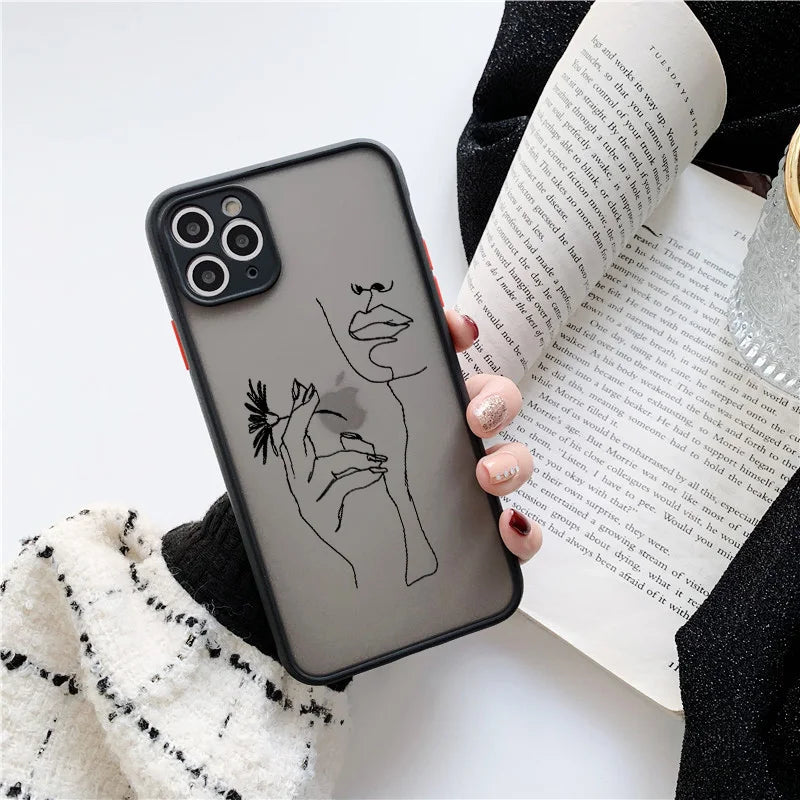 Retro Abstract Geometry Shockproof Phone Case for iPhone Models