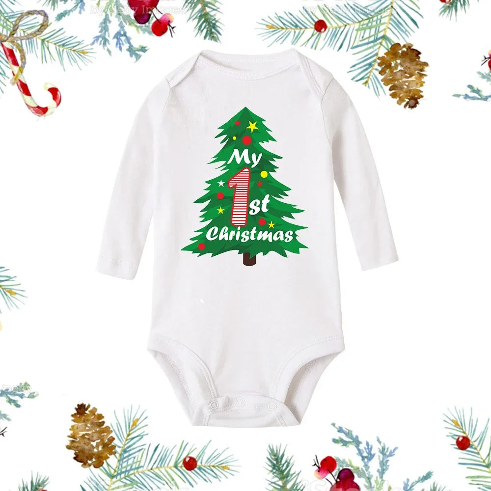 My First Christmas Long Sleeve Baby Romper
