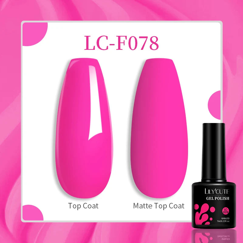 LILYCUTE 7ml UV LED Gel Nail Polish with 129 Color Options