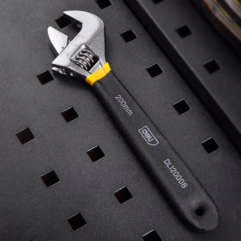 Deli Carbon Steel Adjustable Wrench with Non-Slip Grip