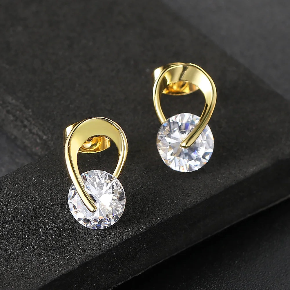 Cubic Zirconia Geometric Stud Earrings