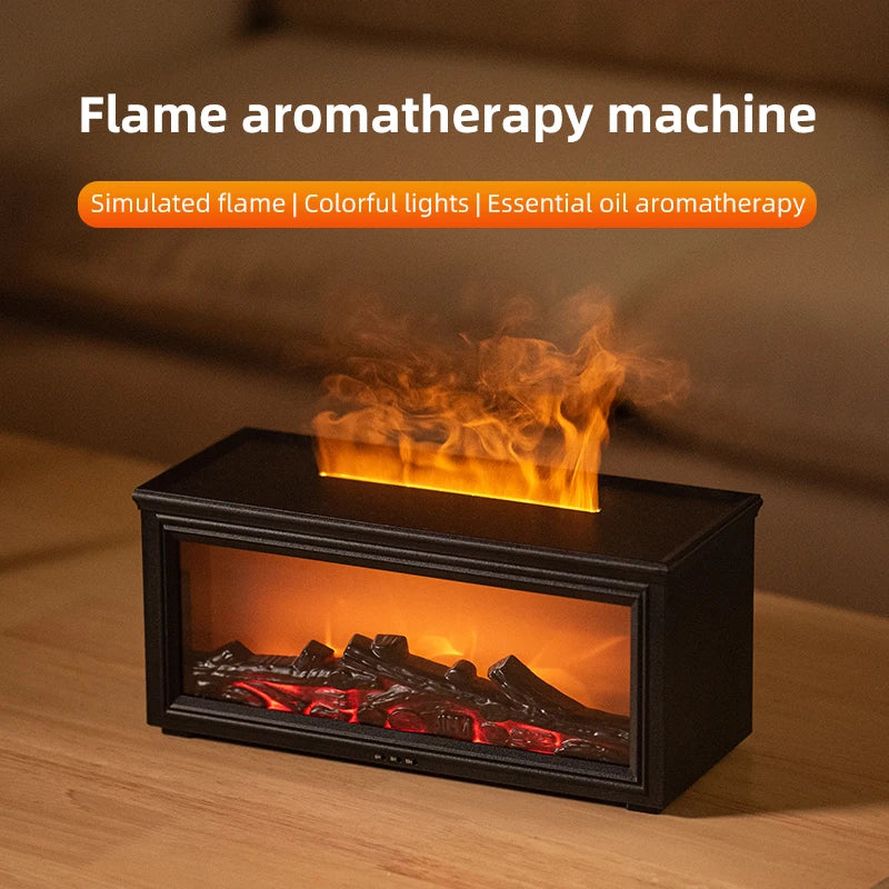 Mini Flame Aroma Diffuser - 7-Color Fireplace Humidifier