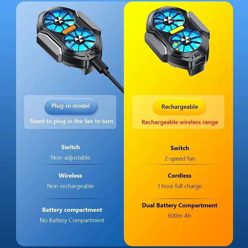 FS01 Dual-Fan Mobile Phone Cooler with USB Back Clip Radiator