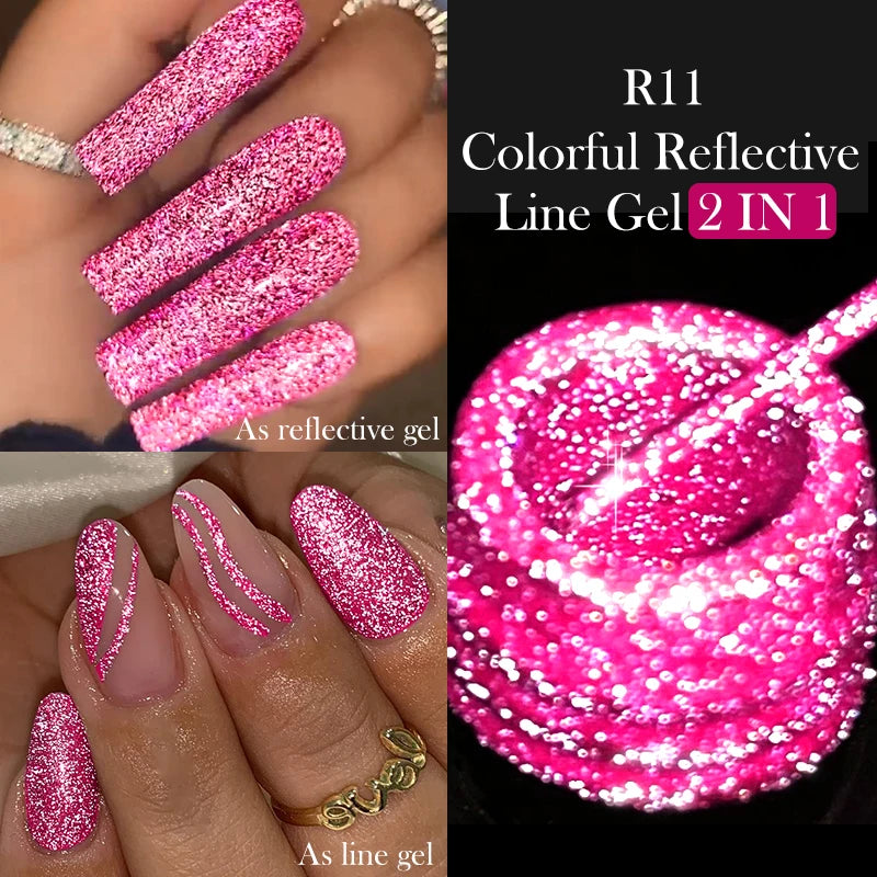LILYCUTE 5ml Reflective Glitter Nail Liner Gel - Sparkle Art Polish