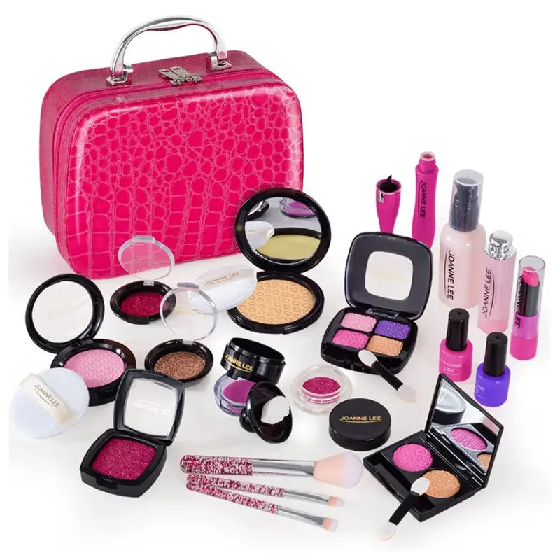 Kids Pretend Makeup Set With Bag - 12 Piece Play Cosmetics Kit