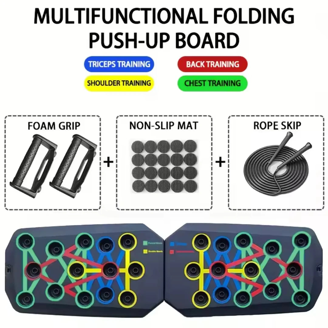 Foldable Push-Up Board Set - Full Body Strength Trainer