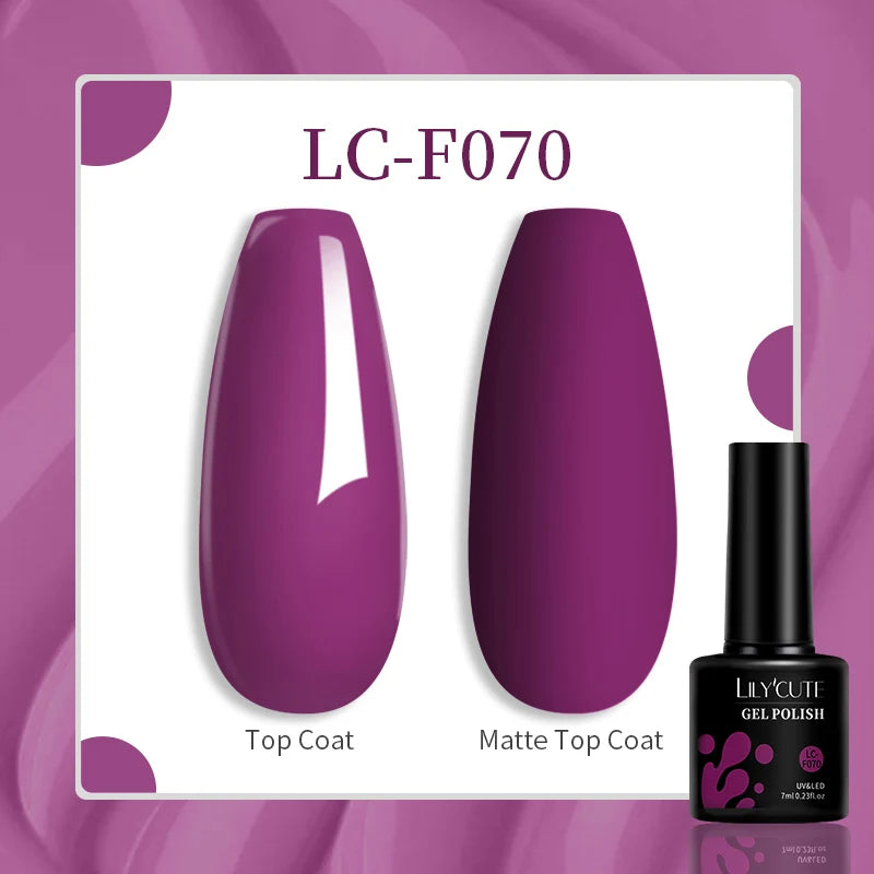 LILYCUTE 7ml UV LED Gel Nail Polish with 129 Color Options