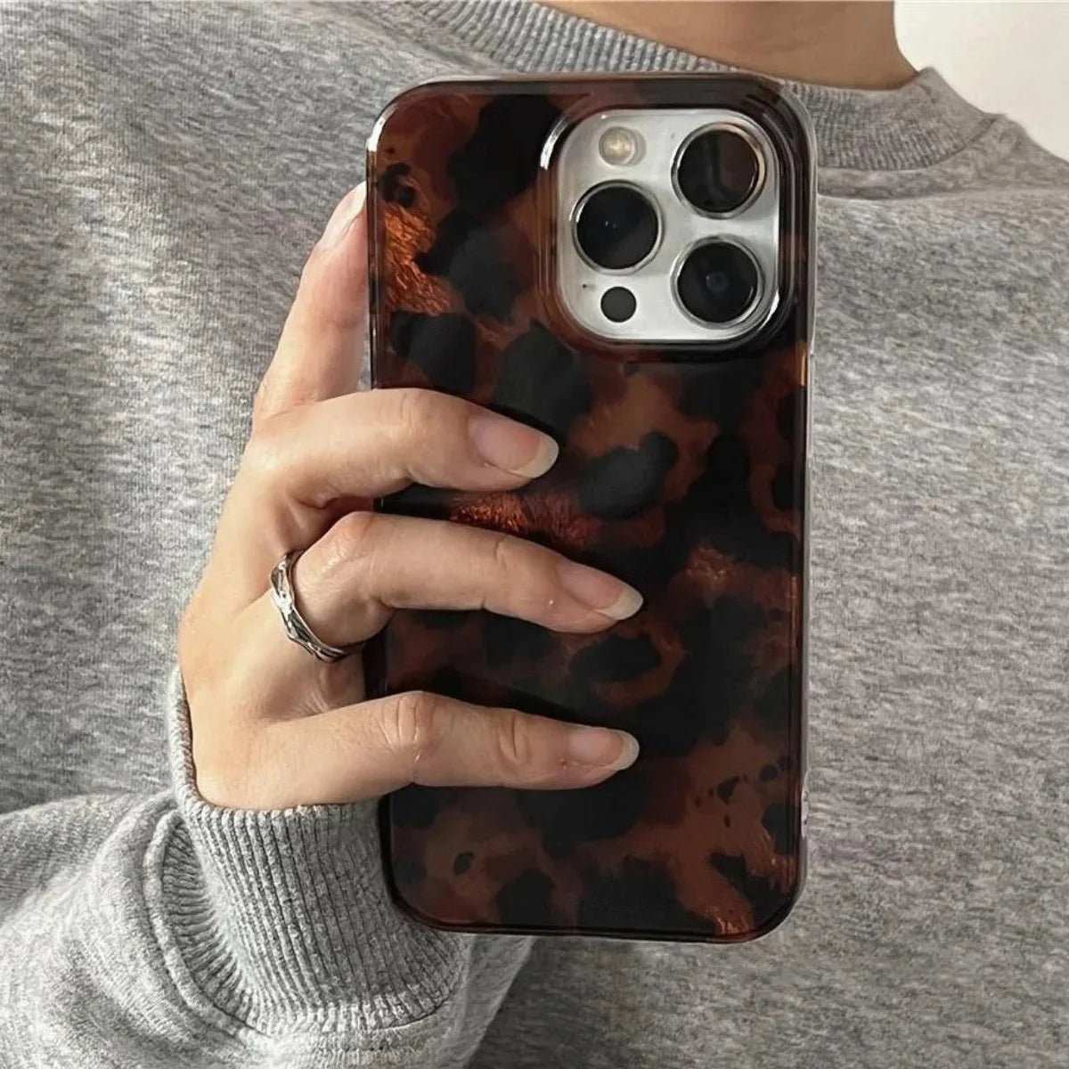 Retro Amber Leopard Print iPhone Case
