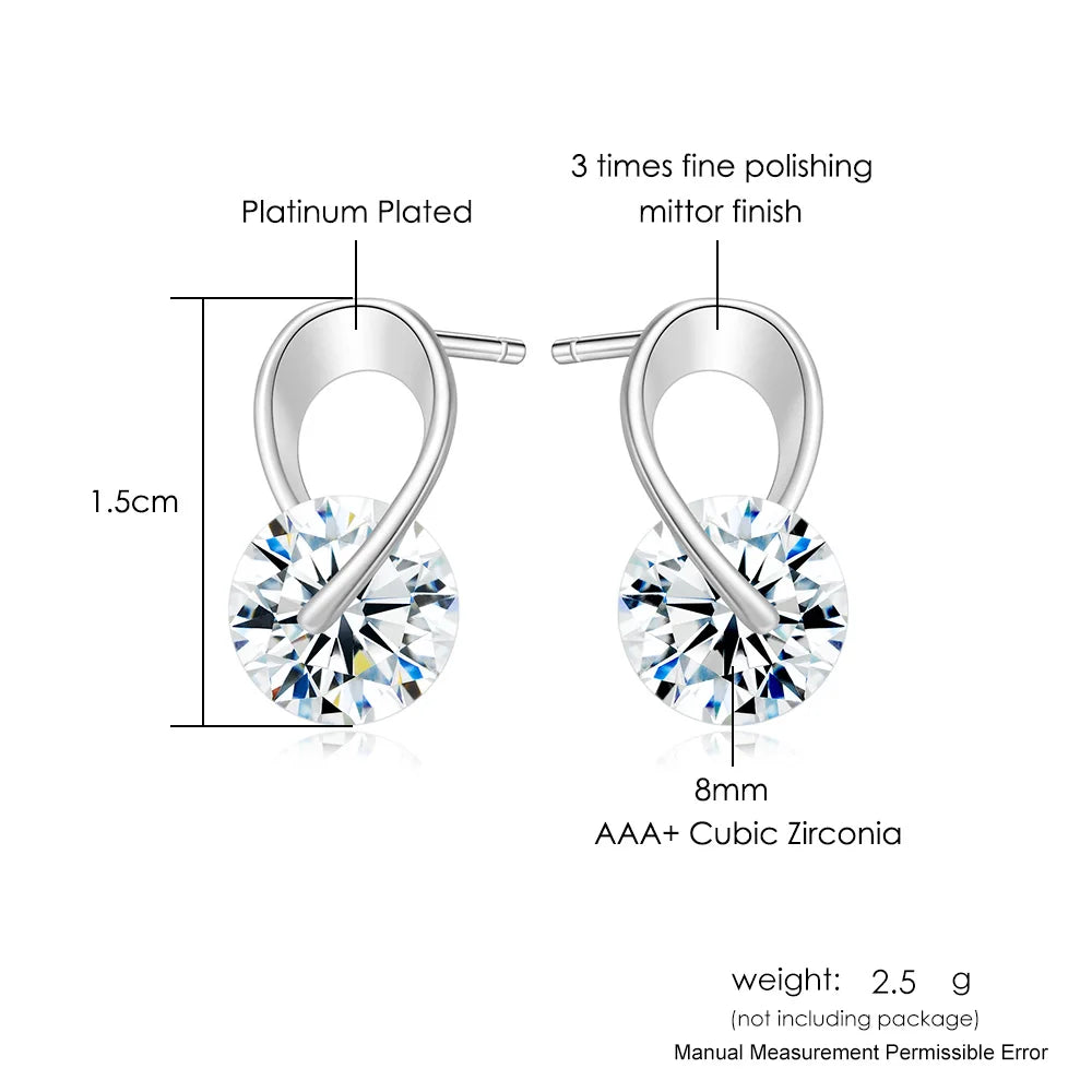 Cubic Zirconia Geometric Stud Earrings