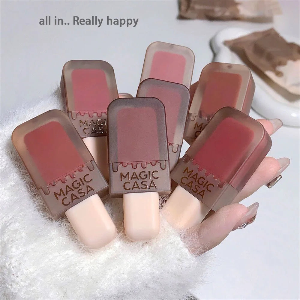 Chocolate Ice Cream Velvet Matte Lip Glaze with Waterproof Long-Wear Finish