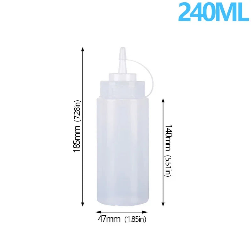 Large Squeeze Condiment Bottle with Nozzle for Sauces and Oils