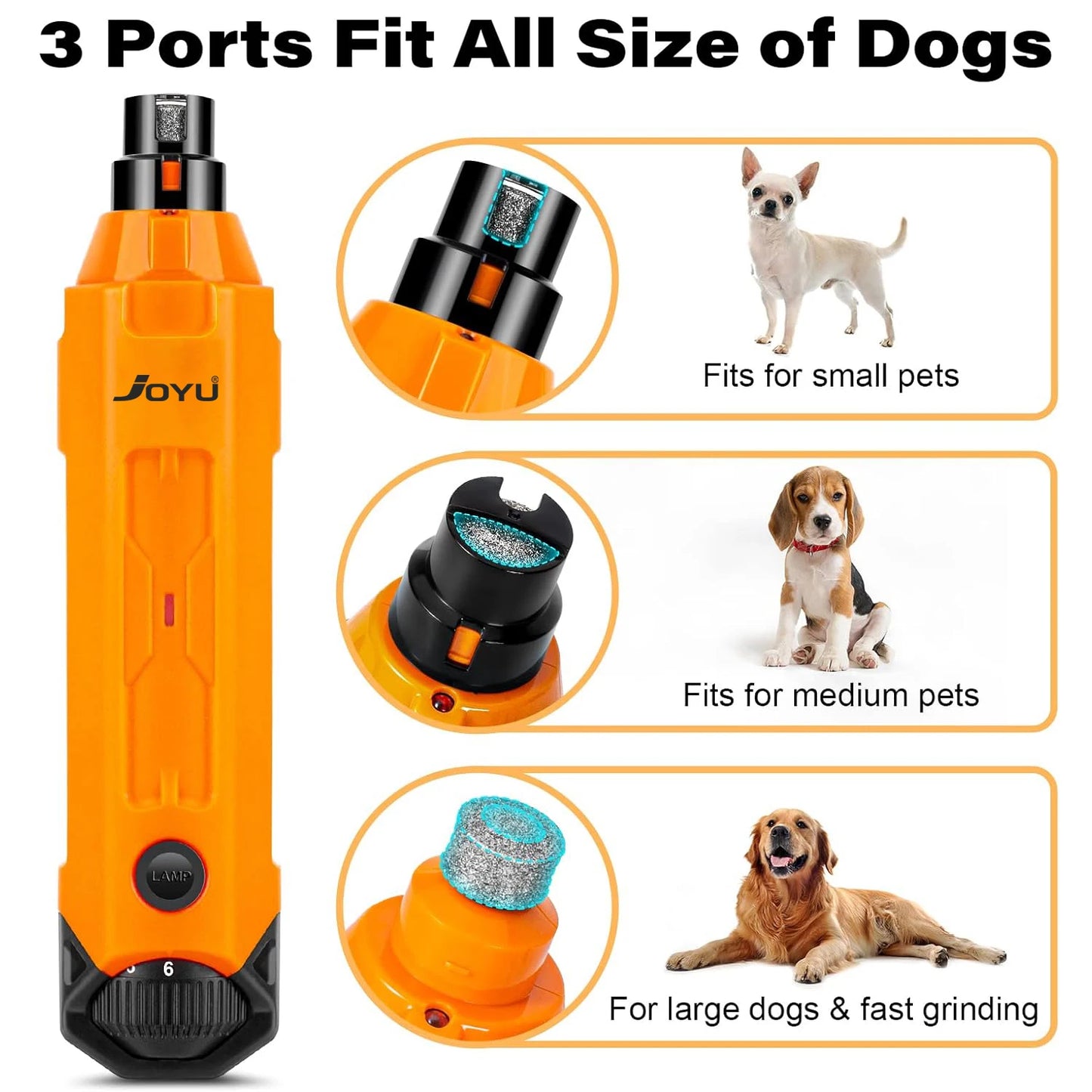 6-Speed Rechargeable Dog Nail Grinder for Quiet Paw Grooming
