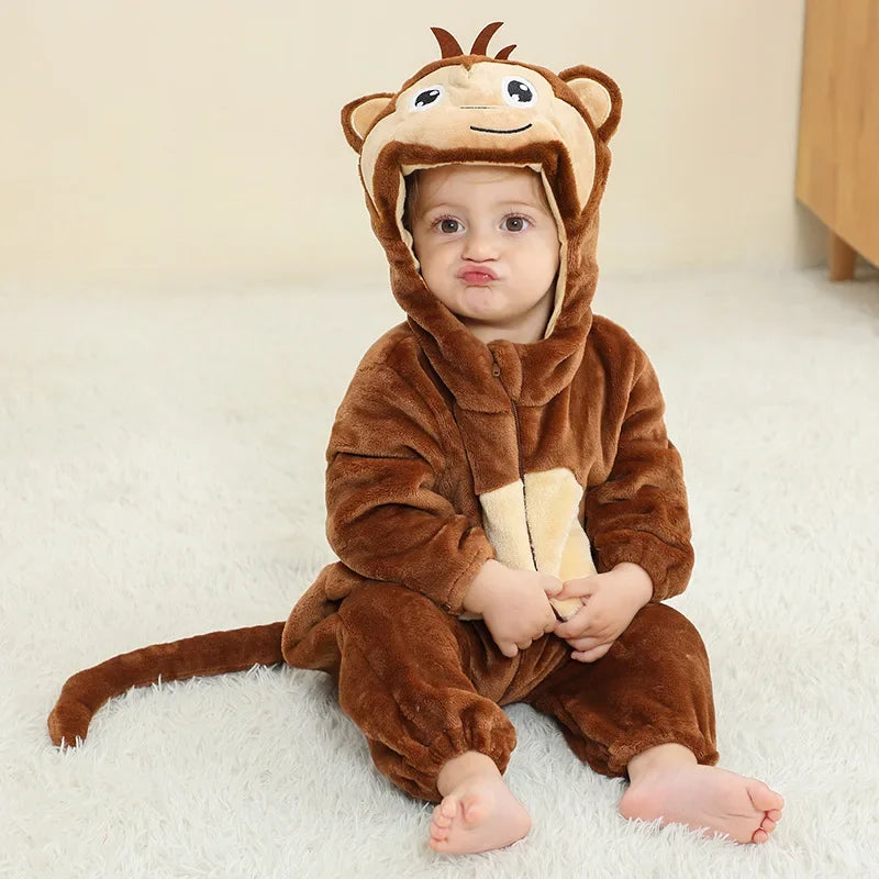Baby Winter Lion Animal Hooded Romper