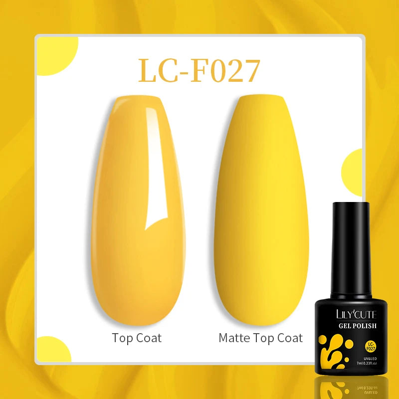 LILYCUTE 7ml UV LED Gel Nail Polish with 129 Color Options