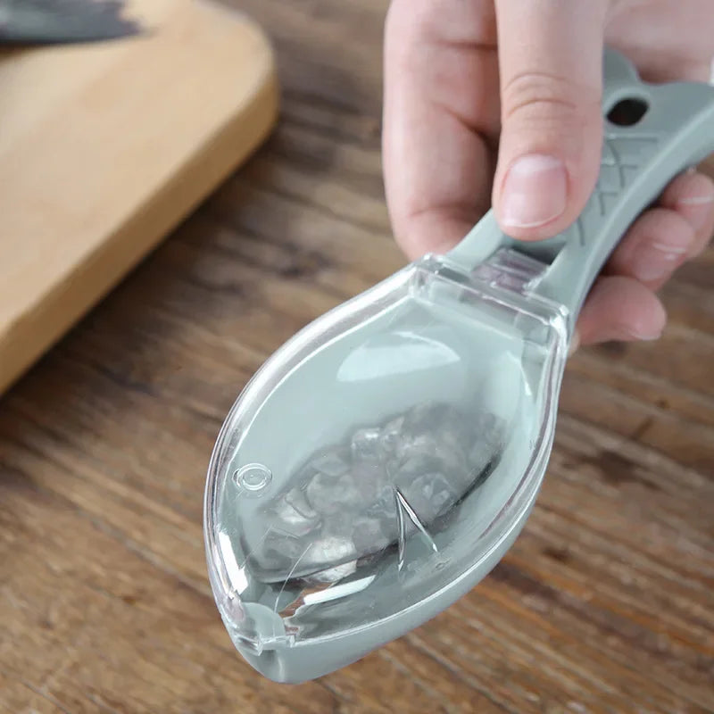 Covered Fish Scale Scraper for Kitchen Cleaning