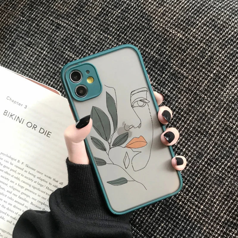 Retro Abstract Geometry Shockproof Phone Case for iPhone Models